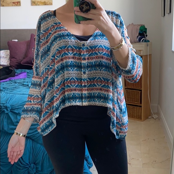 Millau Tops - Sheer cutout blouse